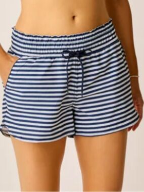 Carve Designs Navy & White Striped Bali Shorts Size L NWT